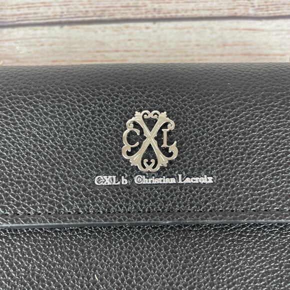 CXL Christian Lacroix Blake Pebble Clutch Crossbody Wallet Black - Picture 2 of 9